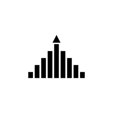 Arrow Growing Graph, Progress Arrow Grow Solid Flat Vector Icon Isolated on.. Stock Illustration