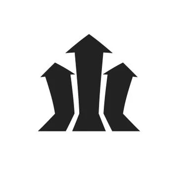 Arrow growing graph vector icon. Progress arrow grow sign illustration. Busin Stockillustratie