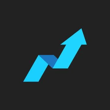 Arrow growing graph vector icon. Progress arrow grow sign illustration. Busin Stock Illustration