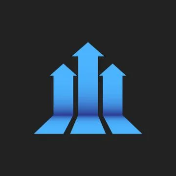 Arrow growing graph vector icon. Progress arrow grow sign illustration. Busin 스톡 일러스트