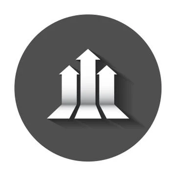 Arrow growing graph vector icon. Progress arrow grow sign illustration. Busin イラスト素材