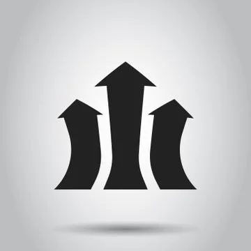 Arrow growing graph vector icon. Progress arrow grow sign illustration. Busin Stock Illustration