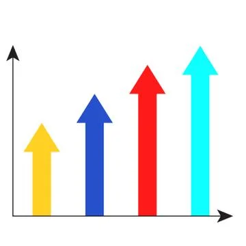 Arrow growth chart Stock Illustration