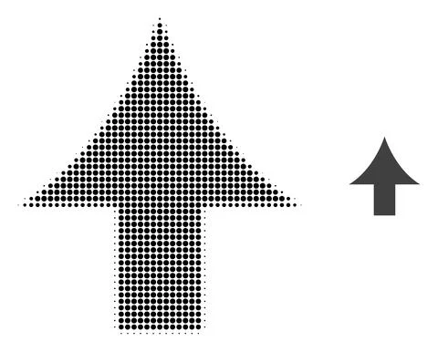 Up Arrow Halftone Dot Icon Illustrazione stock