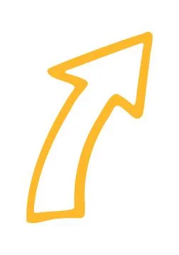 Arrow hand drawn doodle. Vector doodle illustration icon isolated on white bg 스톡 일러스트