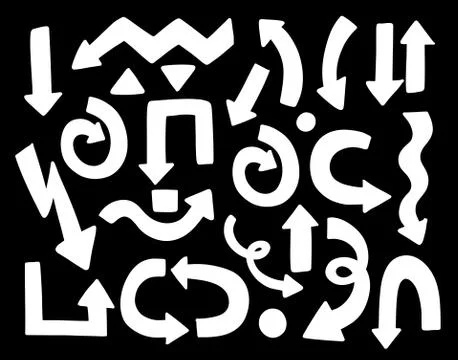 Arrow hand drawn set. Isolated collection element design. Stock Illustration