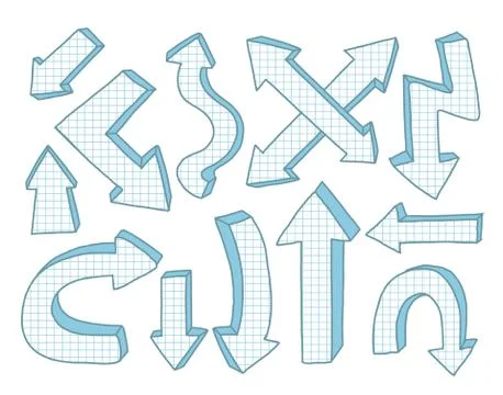 Arrow hand drawn set. Isolated collection element design. Stock Illustration