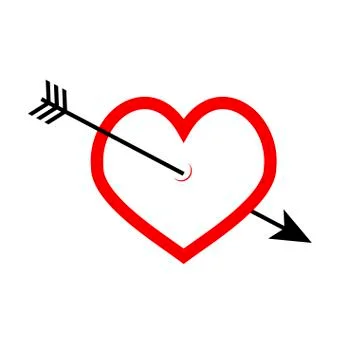 Arrow in heart icon Stock Illustration