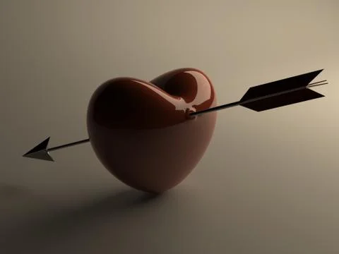 Arrow in heart Illustrazione stock