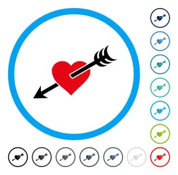 Arrow Heart Rounded Vector Icon Stock Illustration