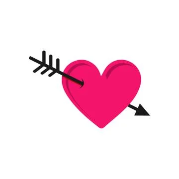 Arrow Heart Vector Icon the sign of falling love Stock Illustration