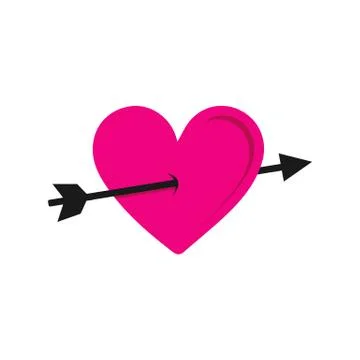 Arrow Heart Vector Icon the sign of falling love Stock Illustration
