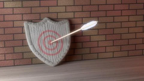 Arrow hit target Stock Illustration