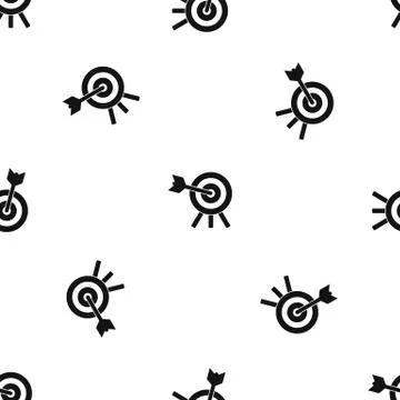 Arrow hit the target pattern seamless black Illustrazione stock