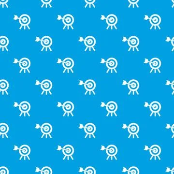 Arrow hit the target pattern seamless blue Illustrazione stock