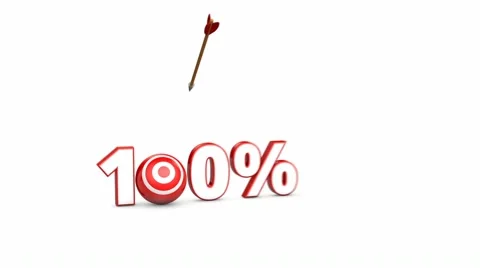 Arrow hit a target sphere in hundred percent Stock Footage 68704961
