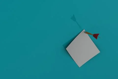Arrow hit the white paper Free Stock Illustration