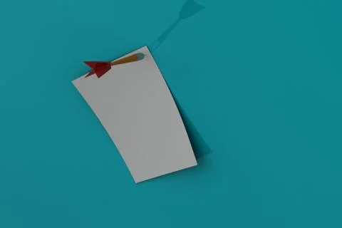 Arrow hit the white paper Free Stock Illustration