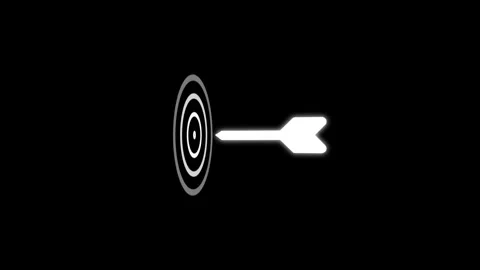 Arrow hitting bulls eye, an animated motion graphic for success or achievem.. Stock Footage 333032289