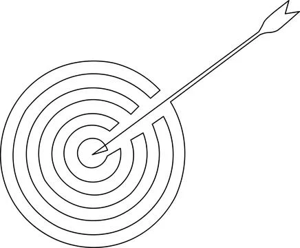 Arrow hitting the bullseye Vector Stock Illustration