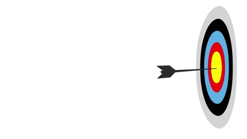 Arrow hitting the center of target Stock Footage 146062215