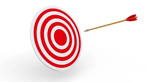 Arrow hitting a target board Stock Footage 58400061