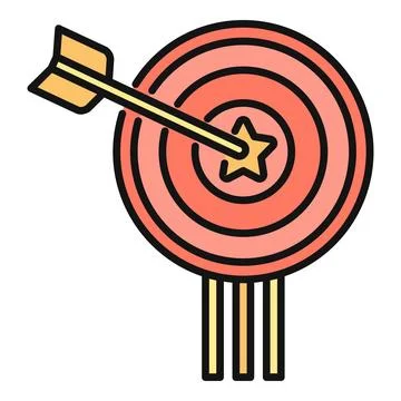 Arrow hitting target bullseye with star concept Stock Illustration