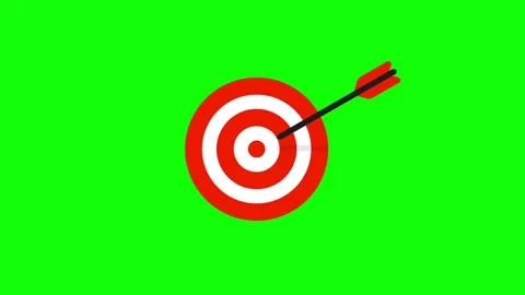 Arrow hitting in the target center of dartboard (Chroma key). Stock Footage 302040264