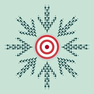 Arrow hitting the target center Stock Illustration