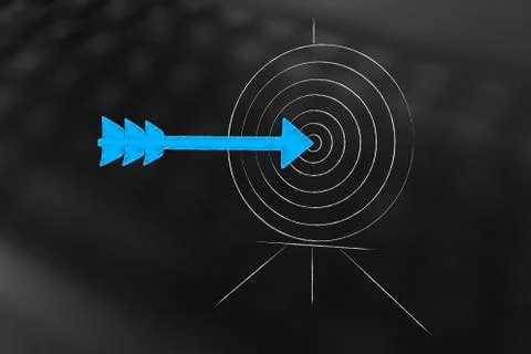 Arrow hitting a target in the center Stock Illustration