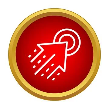 Arrow hitting target concept on red background Stock Illustration