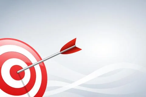 Arrow hitting a target dart on wave shape background. イラスト素材