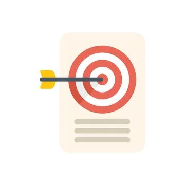 Arrow hitting target on document representing reaching business goal Stock Illustration