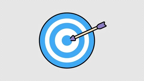 Arrow hitting a target face Stock Footage 333831754