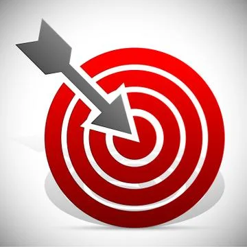 Arrow hitting target 스톡 일러스트