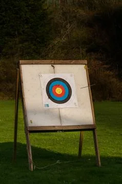 Arrow hitting the target Foto stock