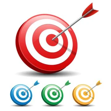 Arrow hitting a target on white background. vector illustration. イラスト素材