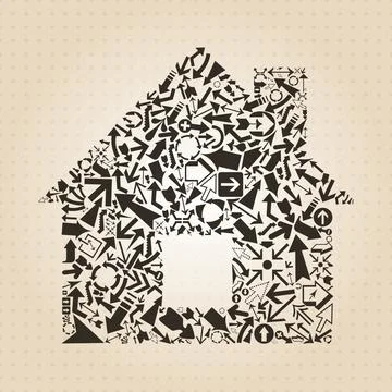 Arrow the house Stock Photos