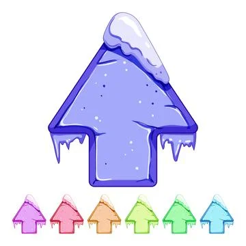 Arrow ice game button cartoon vector graphic Stock Illustration