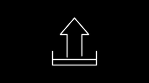 Arrow icon animation on black background in blue color Stock Footage 304023397