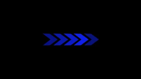 Arrow icon animation with blue neon light. Arrow icon digital direction mov.. Stock Footage 337619127