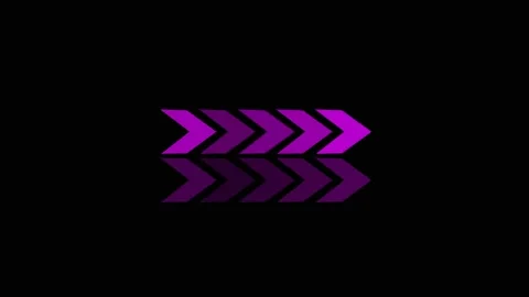 Arrow icon animation with purple reflection. Arrow icon digital direction i.. Stock Footage 337813159