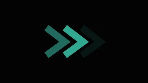 Arrow icon animation with teal neon glow. Arrow icon geometric abstract des.. 動画素材 337566859
