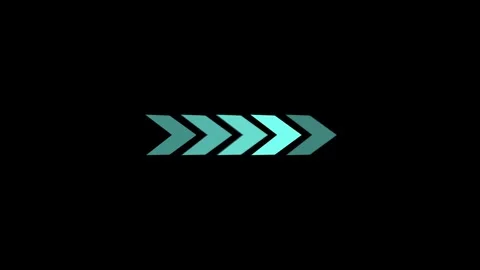 Arrow icon animation with teal neon light. Arrow icon digital direction mov.. Stock Footage 337619140