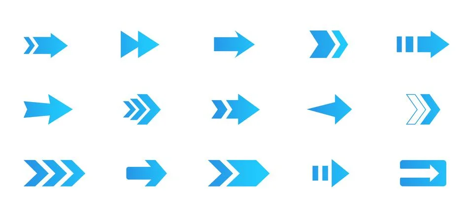 Arrow icon. Arrow vector collection. Set of blue arrows. Modern simple arro.. Stockillustratie