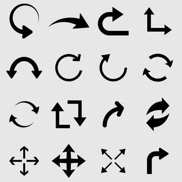 Arrow icon, big set of vector flat arrows. Stock Illustration