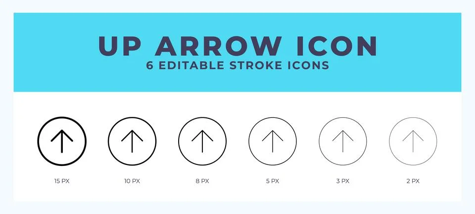 Up arrow icon with different stroke. Vector illustration. Illustrazione stock