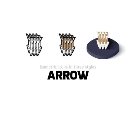 Arrow icon in different style Stock Illustration