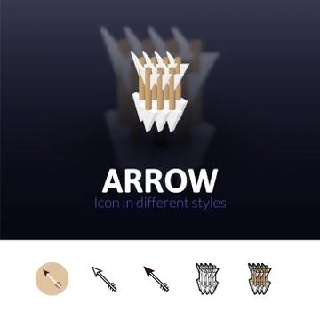 Arrow icon in different style Stock Illustration
