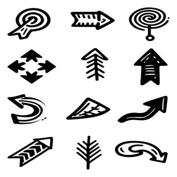 Arrow Icon Elements Set Collection Vector illustration Ilustración de archivo
